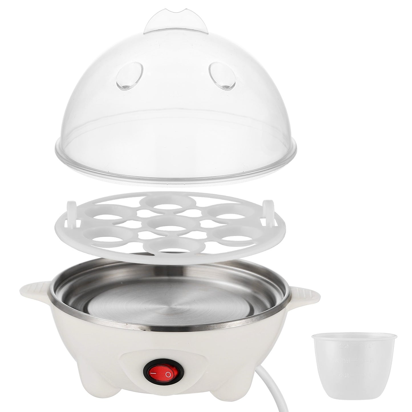 1Pc Electric Egg Cooker 7-Capacity Hard-Boiled Egg Maker With Auto-Off Measuring Cup For Hard Boiled Steamed Vegetables Seafood Dumplings