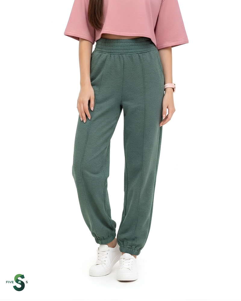 Zenana Scuba Elastic Waist Joggers with pockets