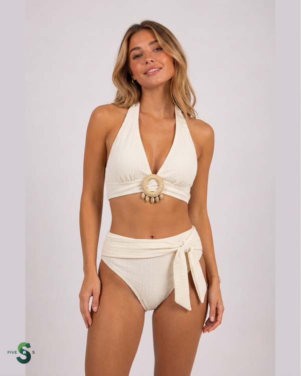 WHITE SHELL BIKINI SET