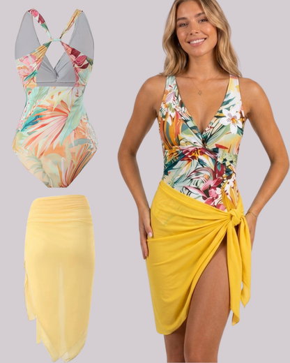 Retro Print One-Piece Swimsuit