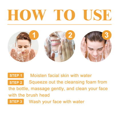 Hoygi Brightening Facial Cleanser, Deep Clean Facial Skin Fade Acne Mark Acne Mark Moisturizing Whitening Beauty