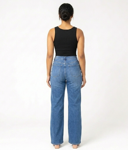 High Waist Tummy Control Wide Leg Jeans for Women