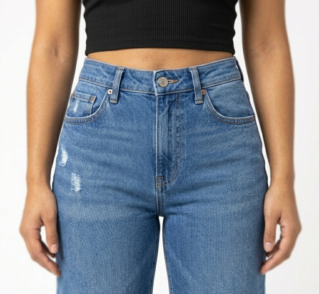 High Waist Tummy Control Wide Leg Jeans for Women