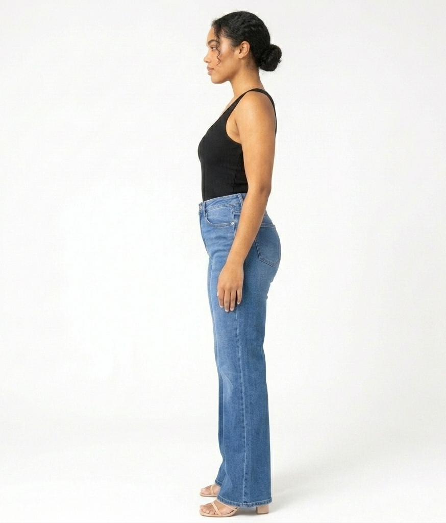 High Waist Tummy Control Wide Leg Jeans for Women